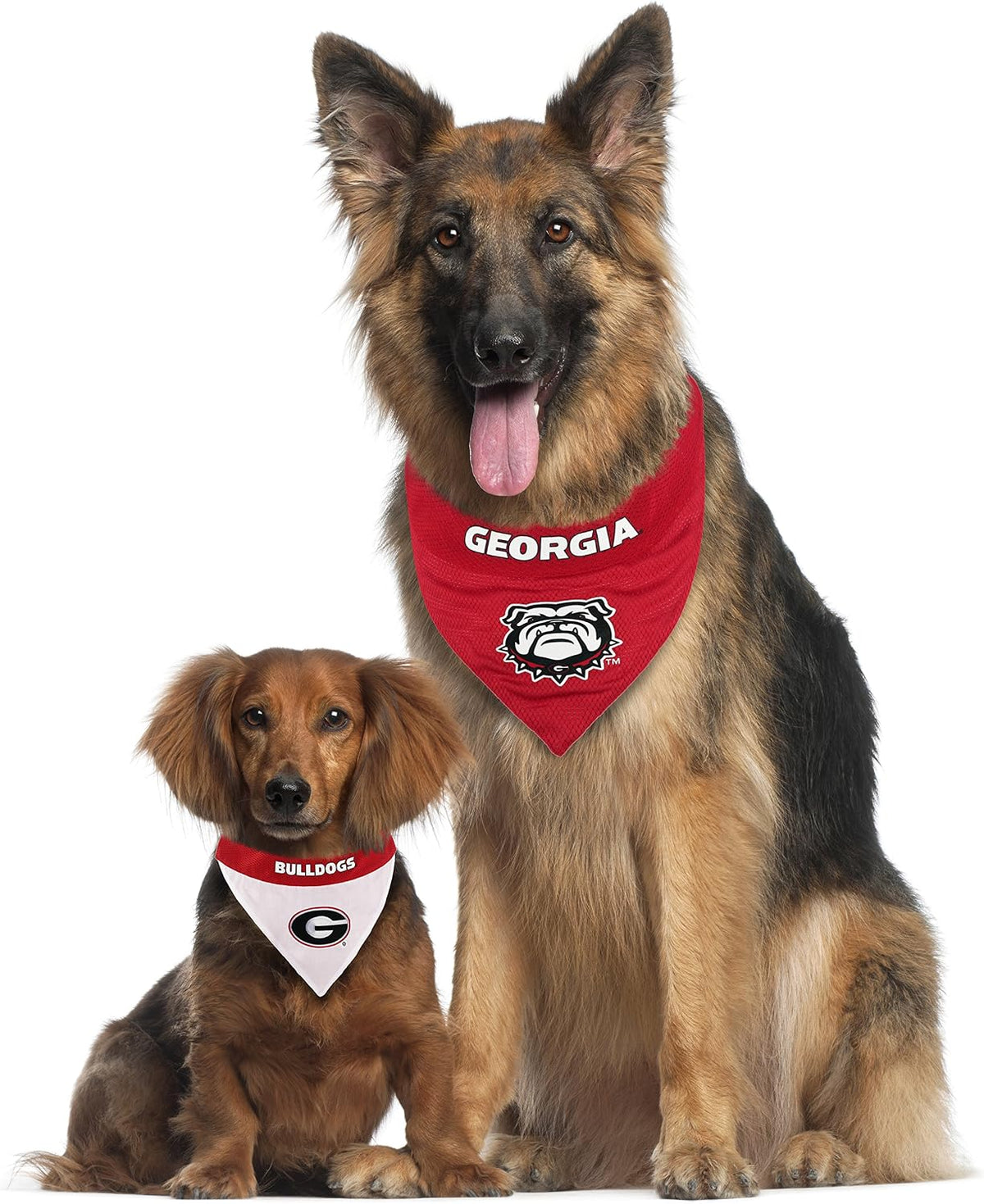 Collegiate Pet Accessories, Reversible Bandana, Georgia Bulldogs, Large/X-Large,Red/White