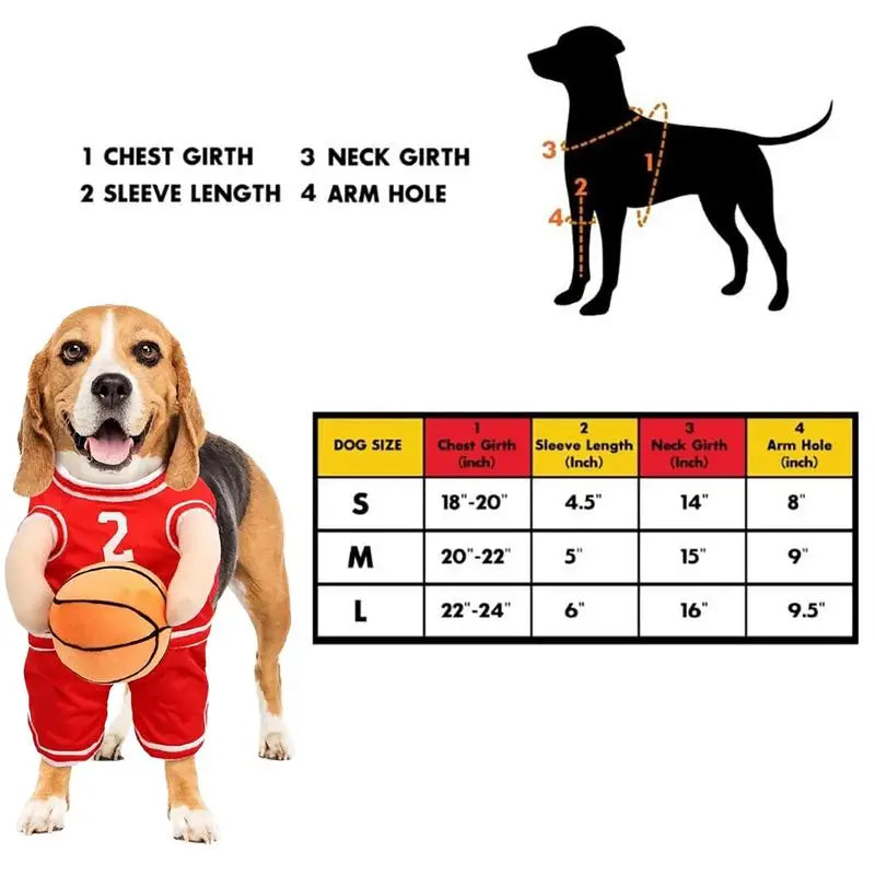 Basketball Player Pet Costume Dog Holding Basketball Clothing with Ball Breathable Halloween Cosplay Sports Clothes Cosplay