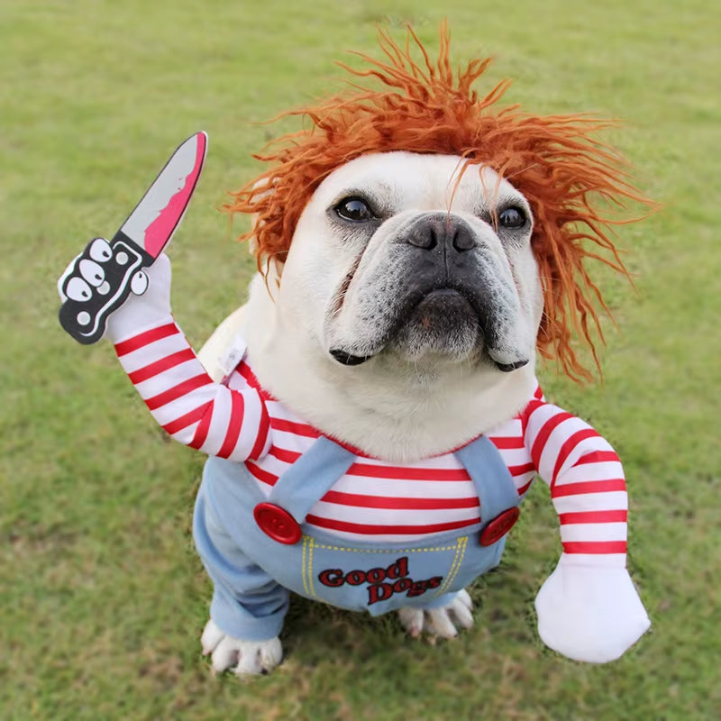 Halloween Dog Costumes Funny Pet Clothes Adjustable Dog Cosplay Costume Sets Novelty Clothing for Medium Large Dogs Bulldog Pug