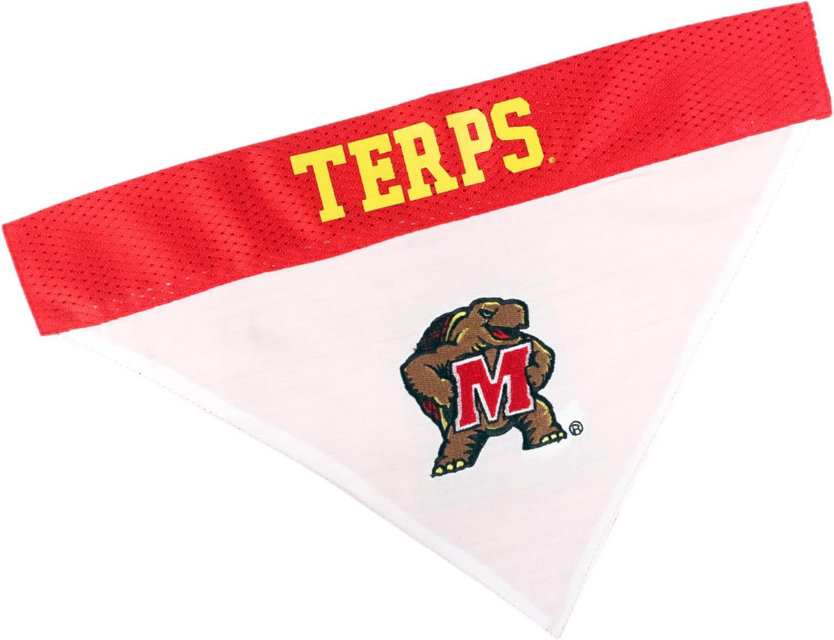 Collegiate Pet Accessories, Reversible Bandana, Maryland Terrapins, Large/X-Large