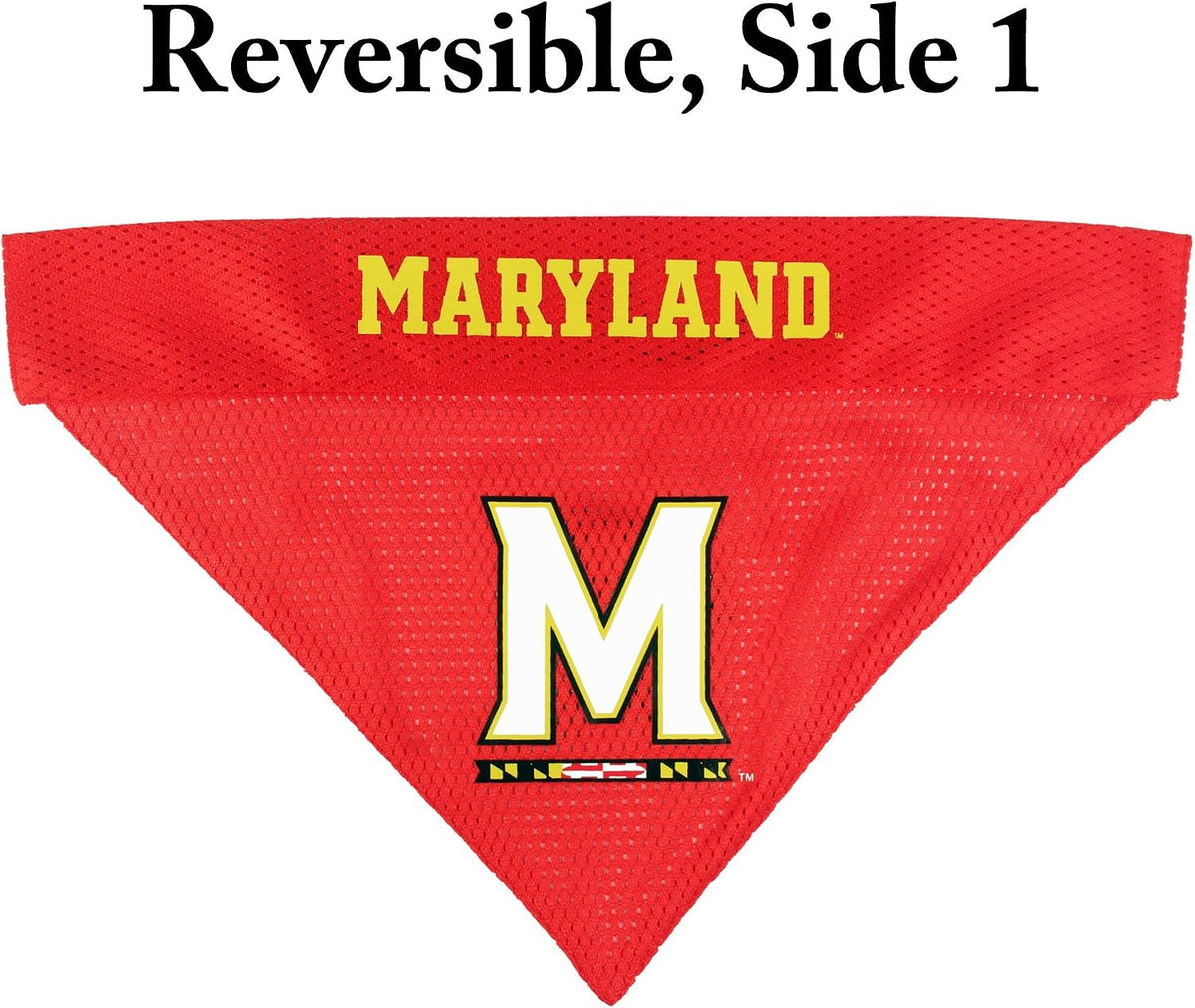 Collegiate Pet Accessories, Reversible Bandana, Maryland Terrapins, Large/X-Large