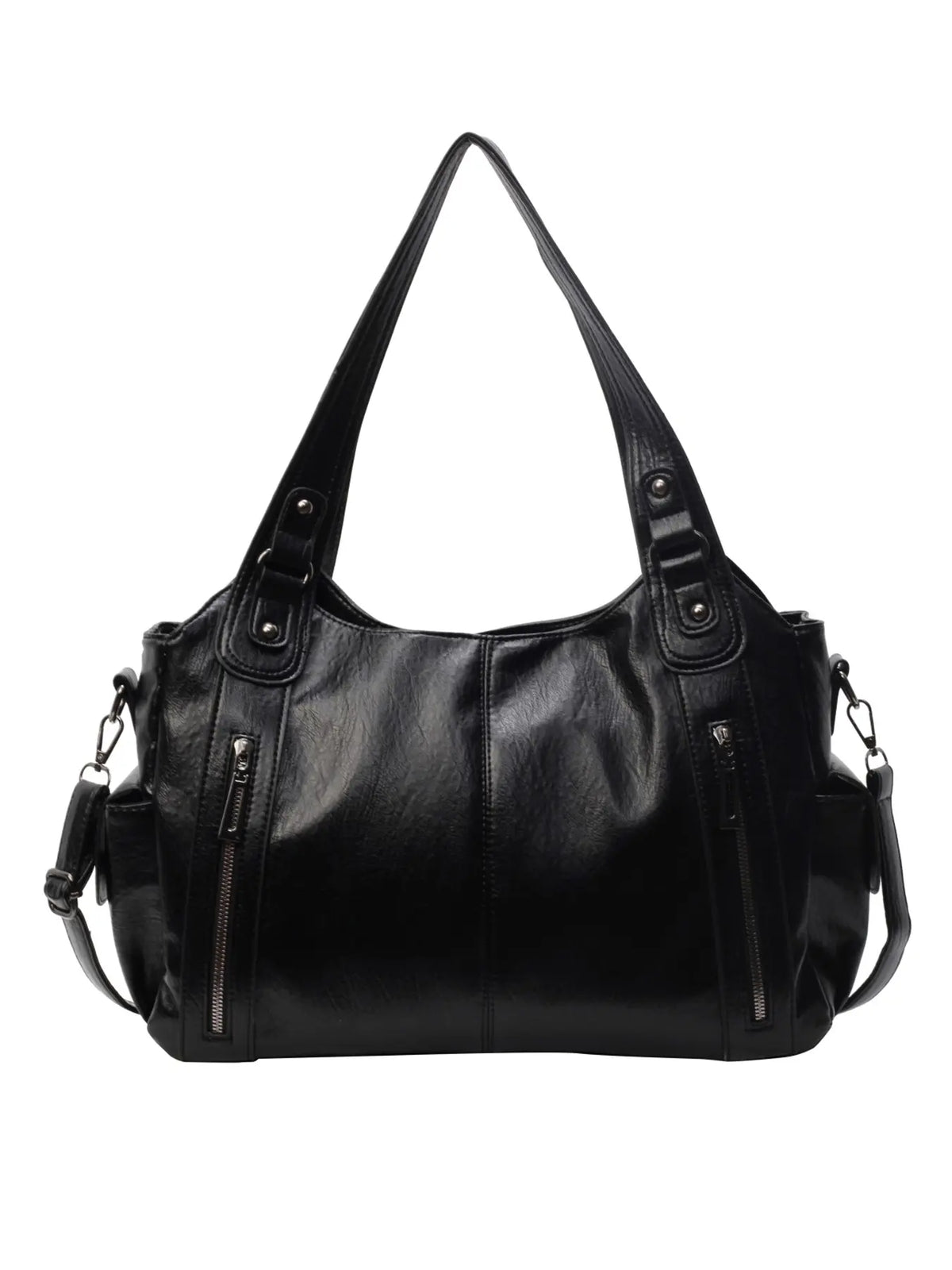 Retro Textured Tote Bag, Casual Handbag, Minimalist Crossbody Bag, Large Capacity Shoulder Bag with Zipper Pockets, Suitable for Commuting, Shopping & Daily Wear